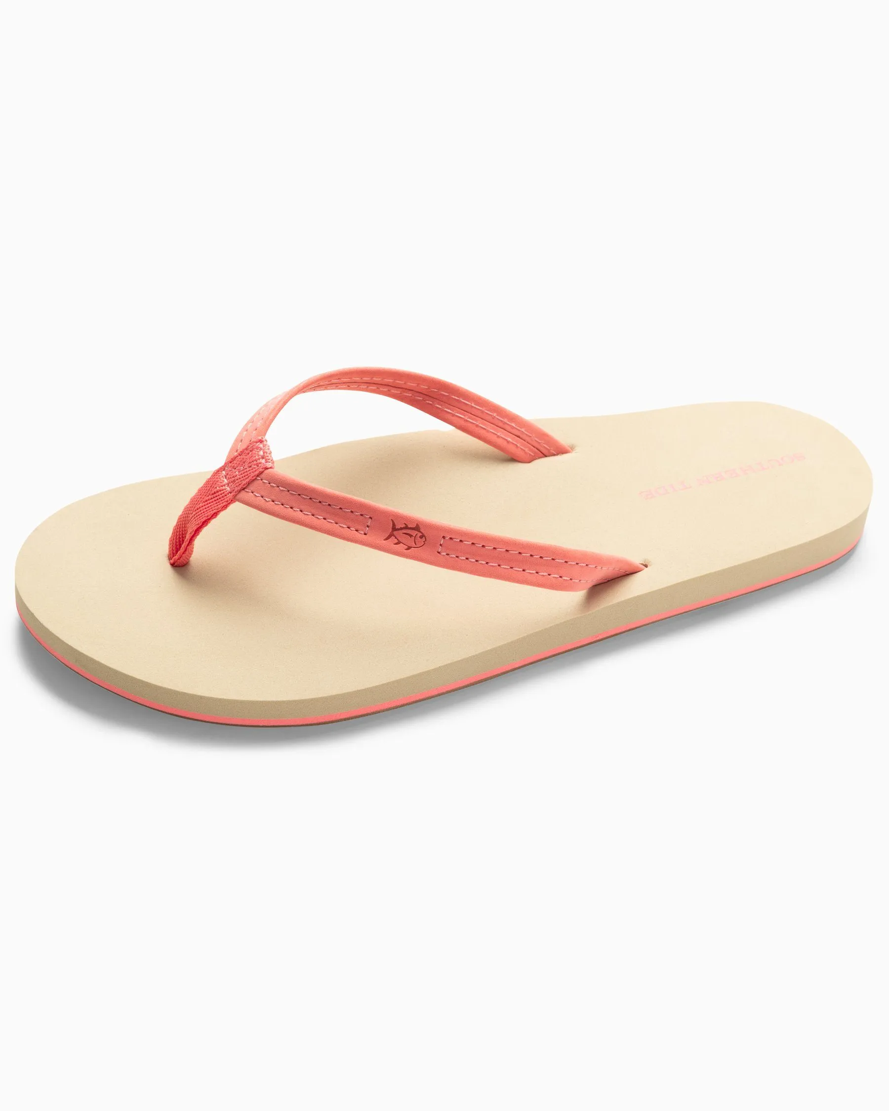 Womens Coral Leather Weekend Flipjacks