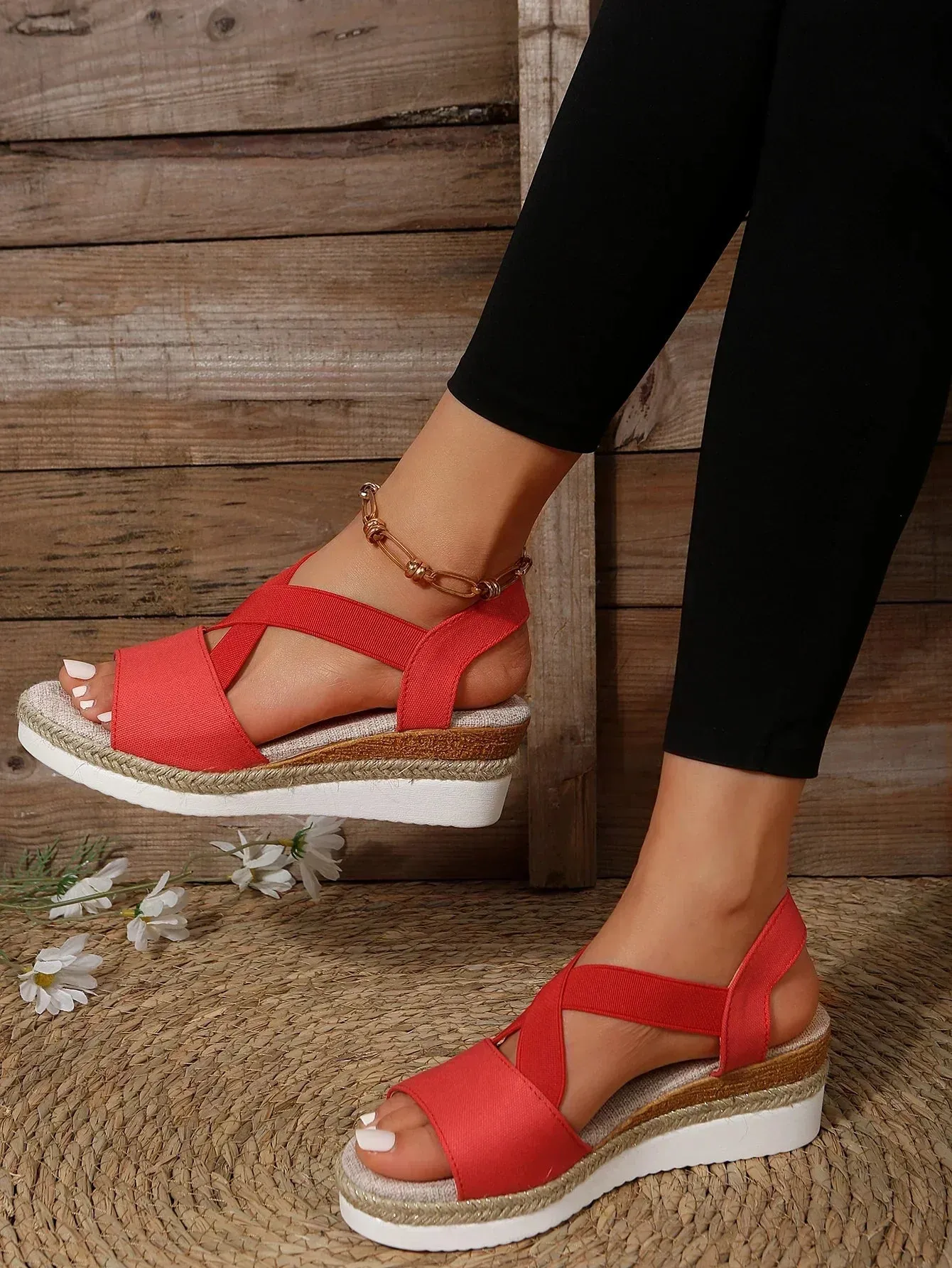 Womens Espadrille Platform Sandals