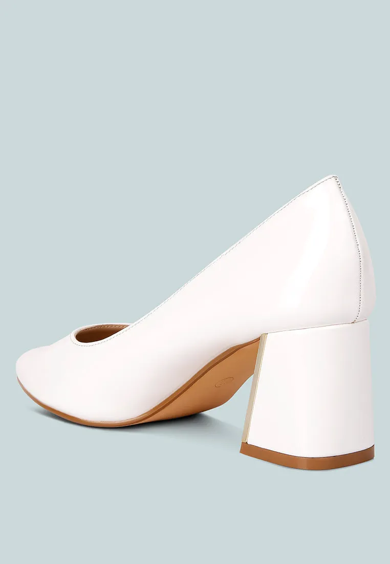 Zaila metallic accent block heel pumps