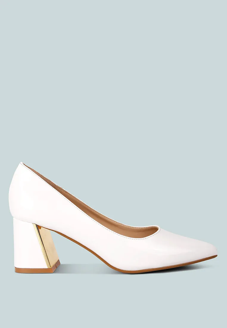 Zaila metallic accent block heel pumps