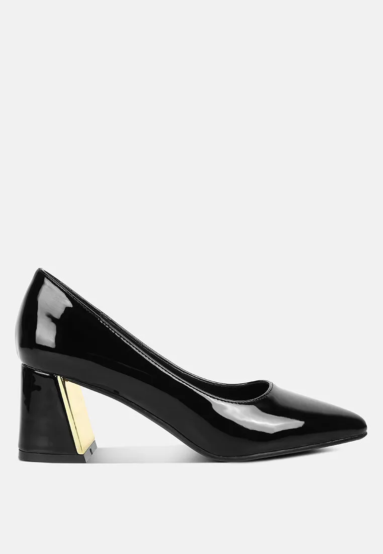 Zaila metallic accent block heel pumps