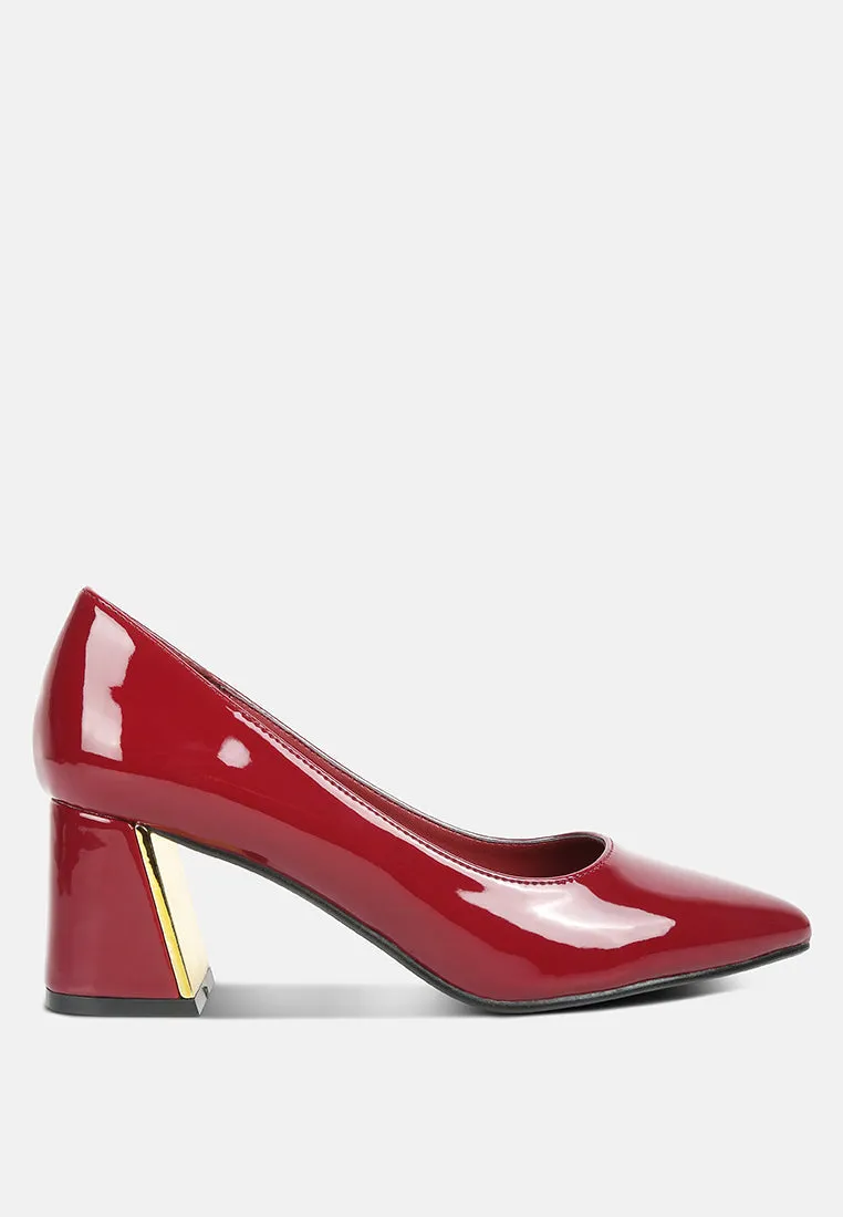 Zaila metallic accent block heel pumps