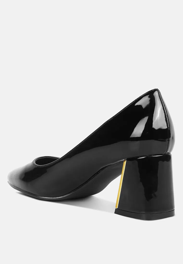 Zaila metallic accent block heel pumps